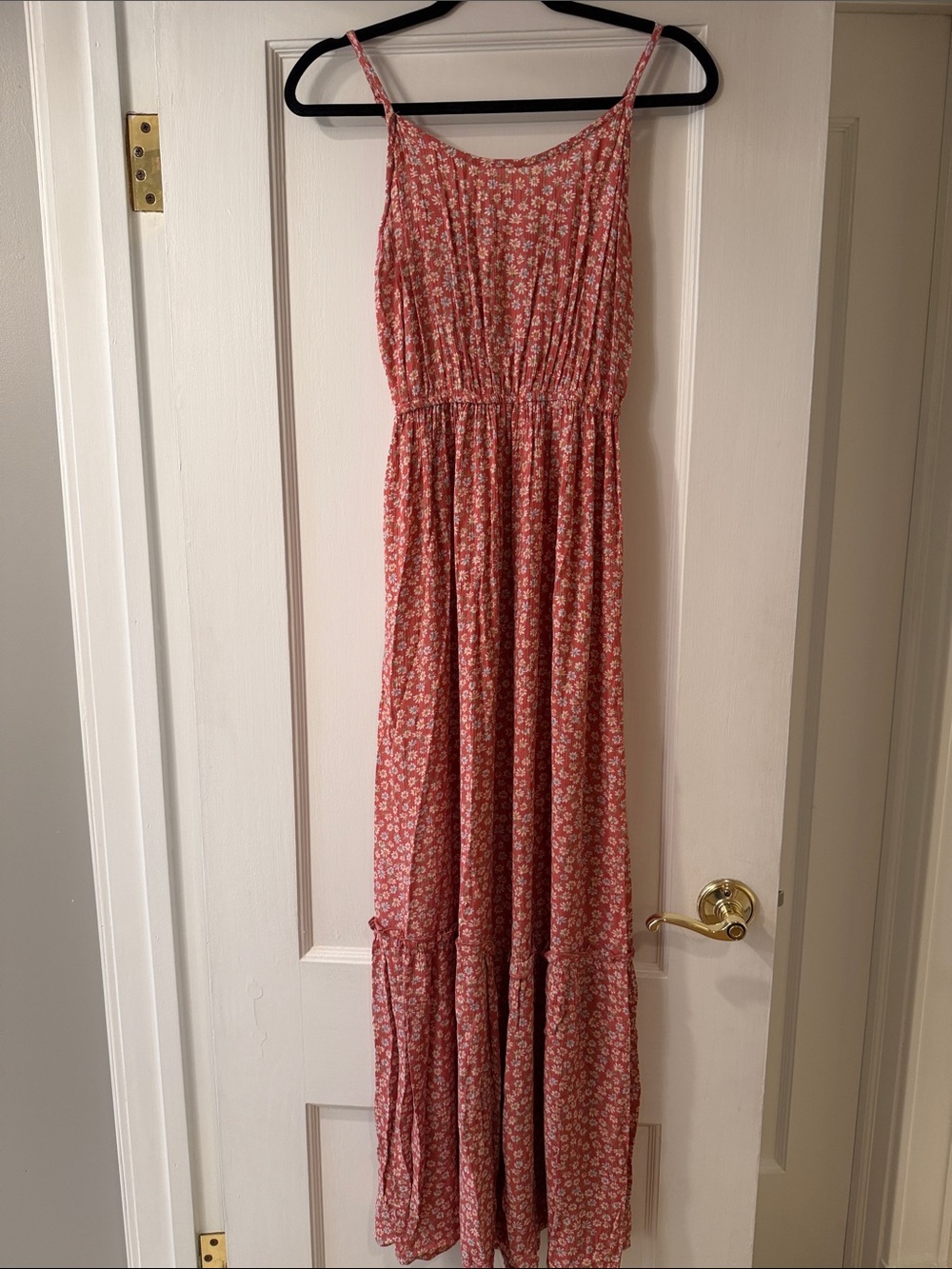 Pink Rose Red Floral Maxi Dress